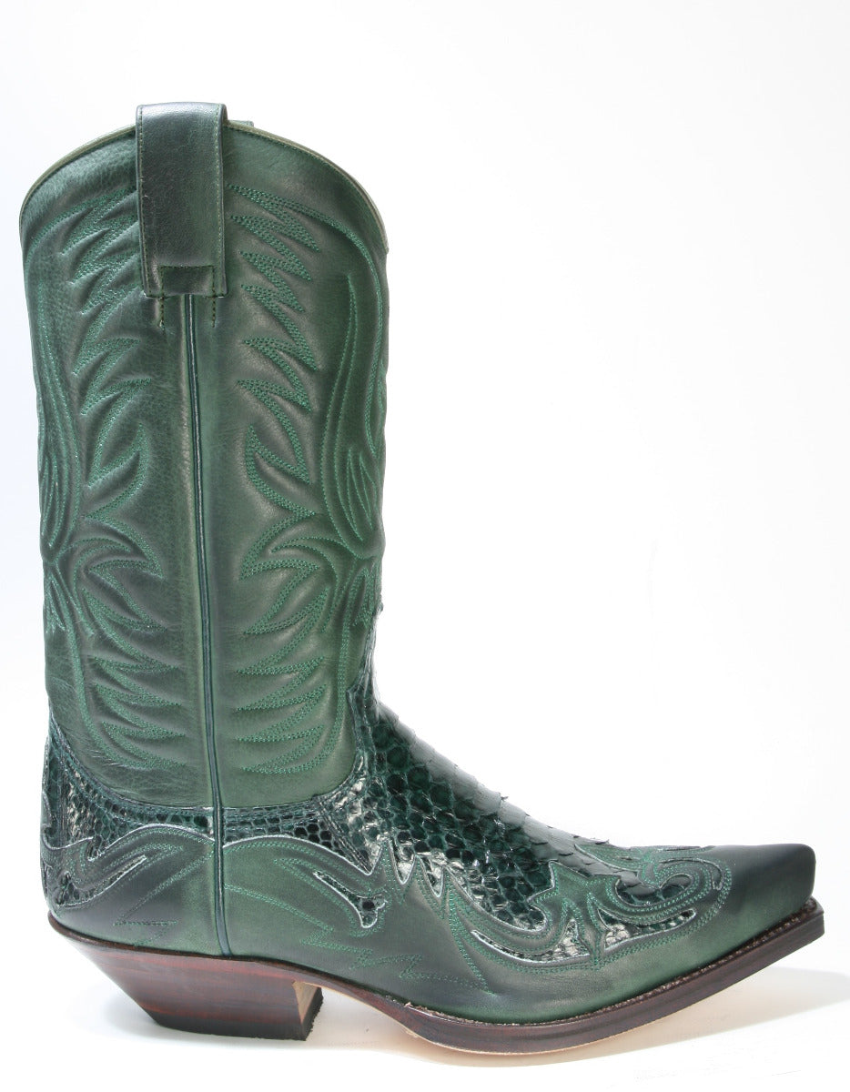 3241 Sendra cowboy boots Salvaje Forest Python Barr. Verde