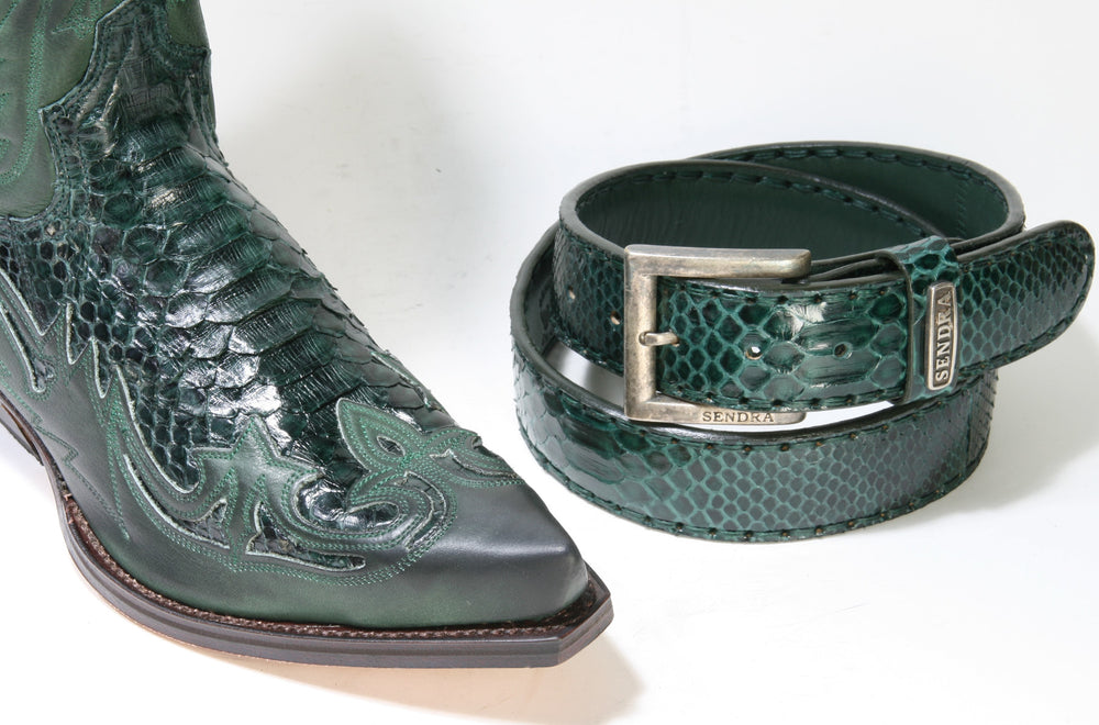3241 Sendra cowboy boots Salvaje Forest Python Barr. Verde