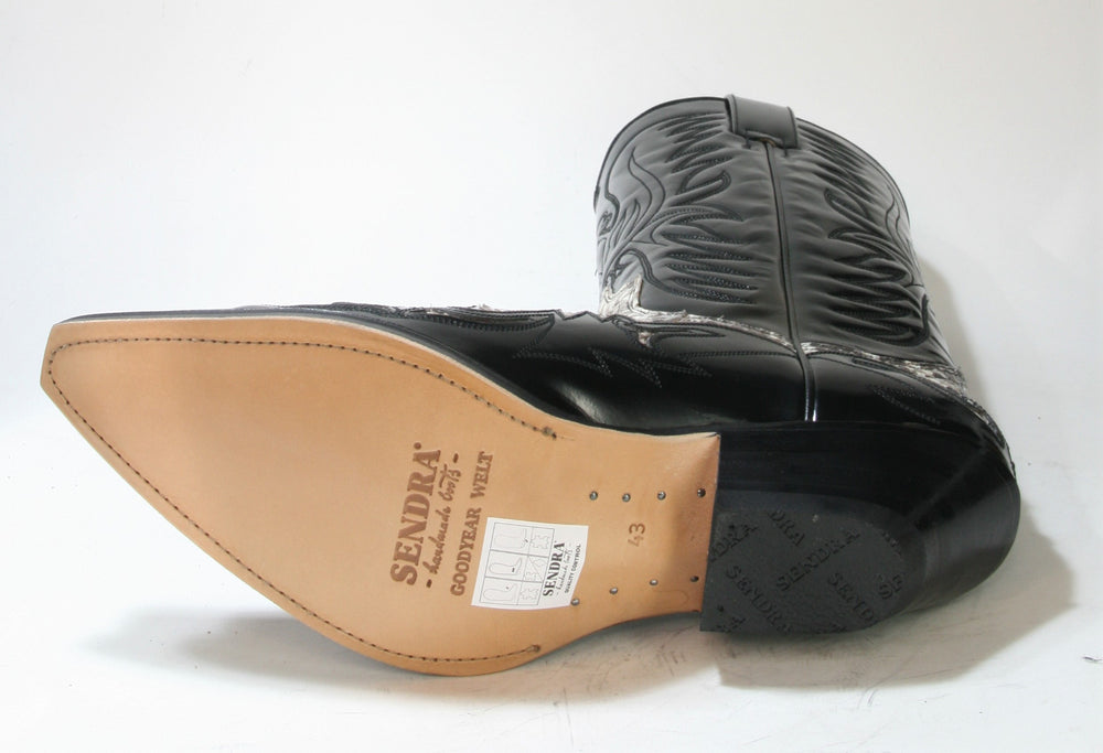 3241 Sendra cowboy boots Flor. Black Python Natural