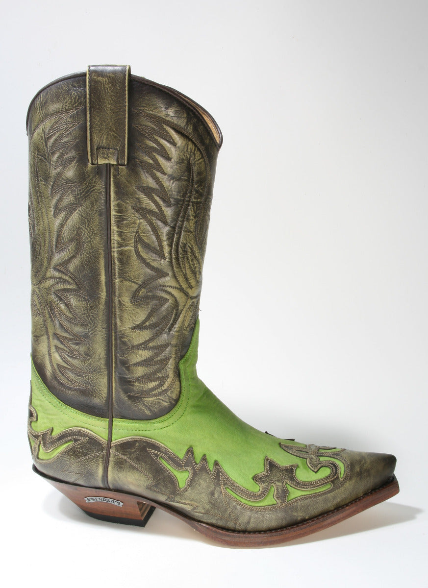 3241 Sendra cowboy boots Kabir Crema Pistacho