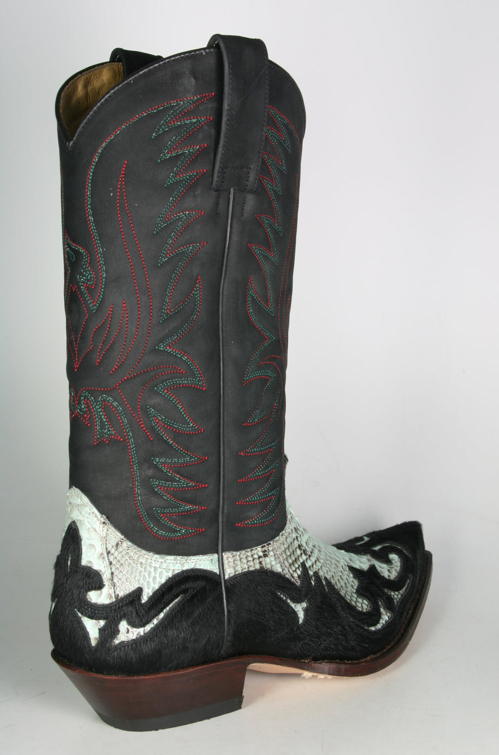 3241 Cowboy boots Sendra Pelo Negro Python Turquesa
