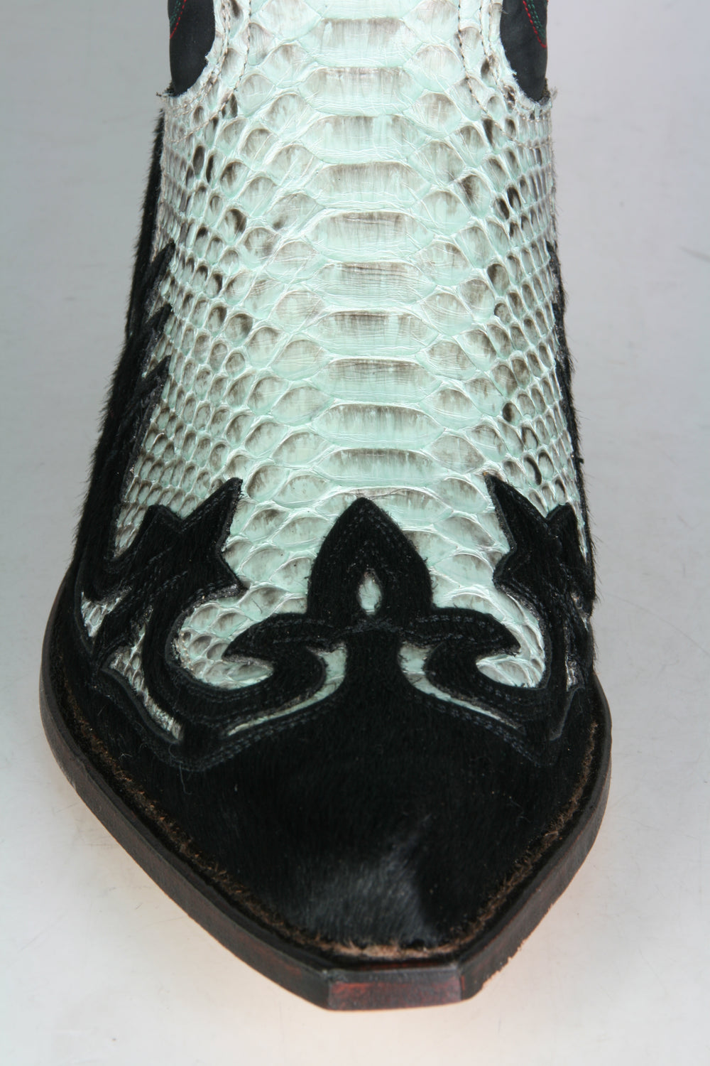 3241 Cowboy boots Sendra Pelo Negro Python Turquesa