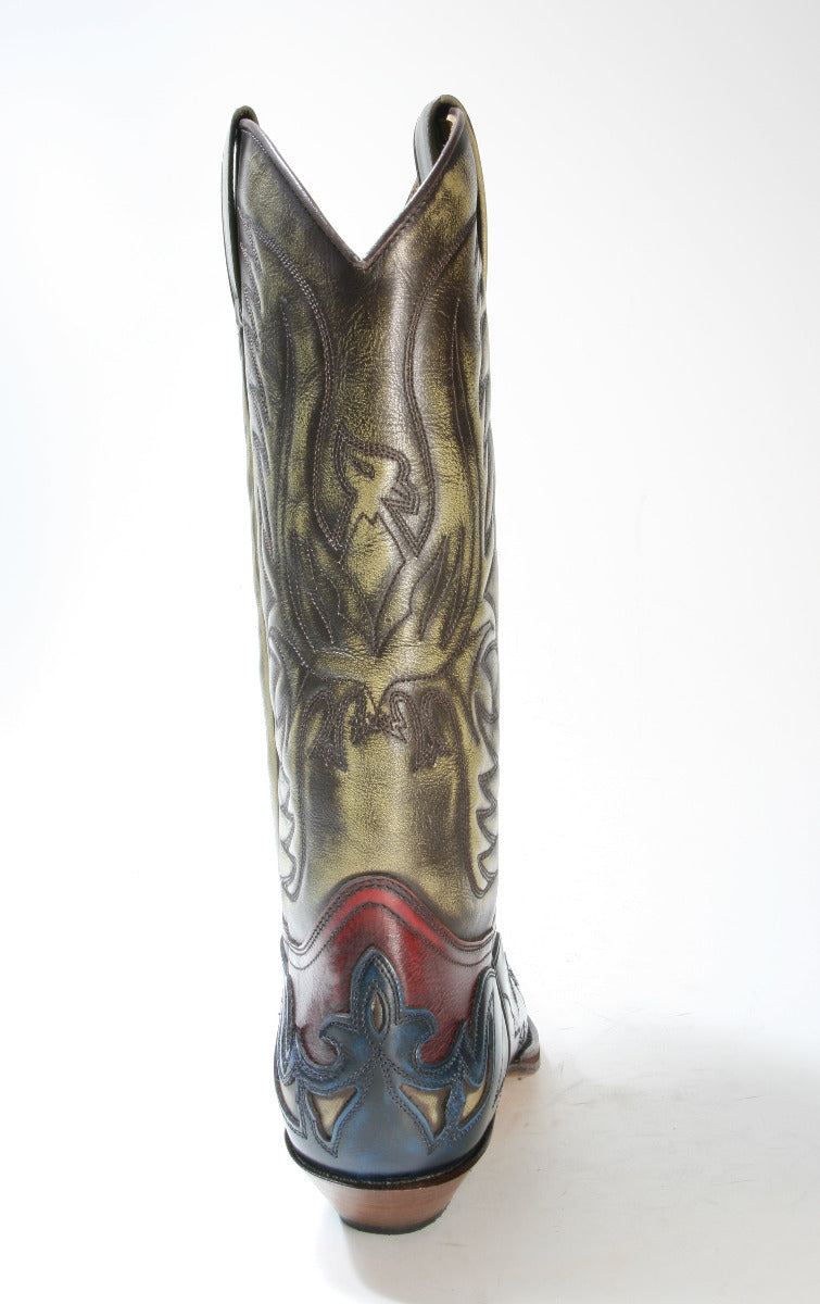 3242 Sendra Cowboystiefel Hurricane Azul Rojo