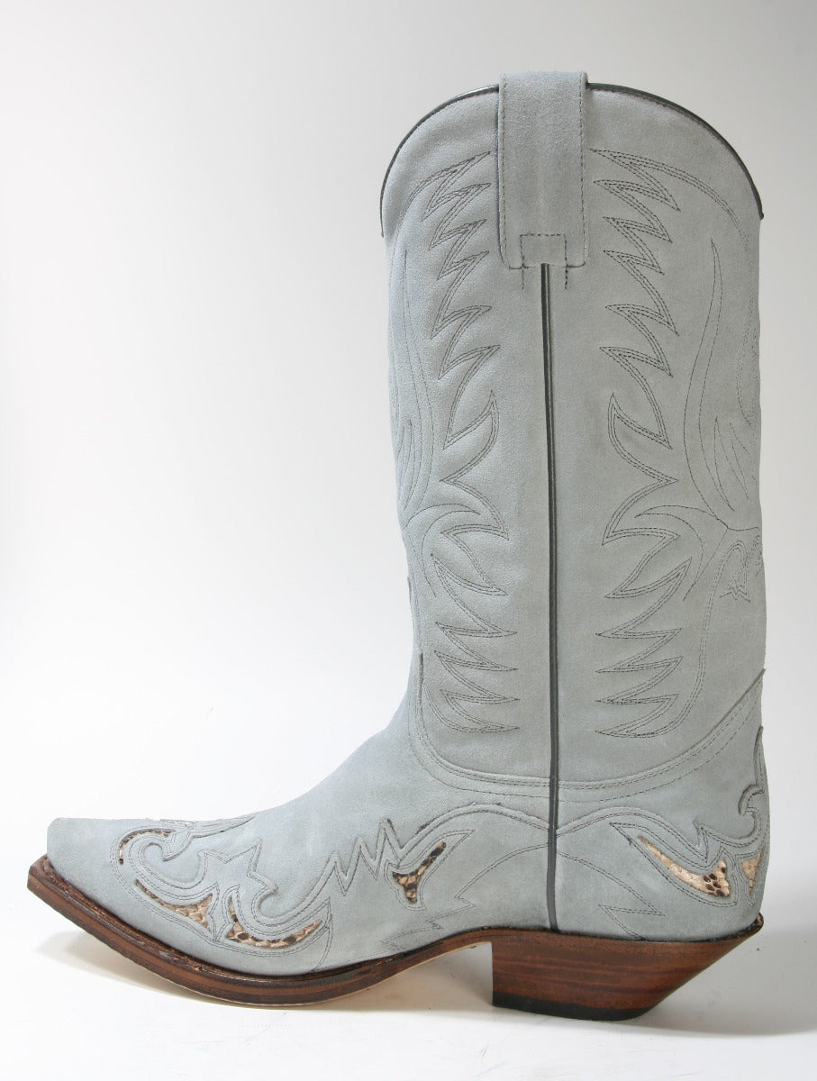 3242 Sendra Cowboystiefel Serr. Cement Wildleder