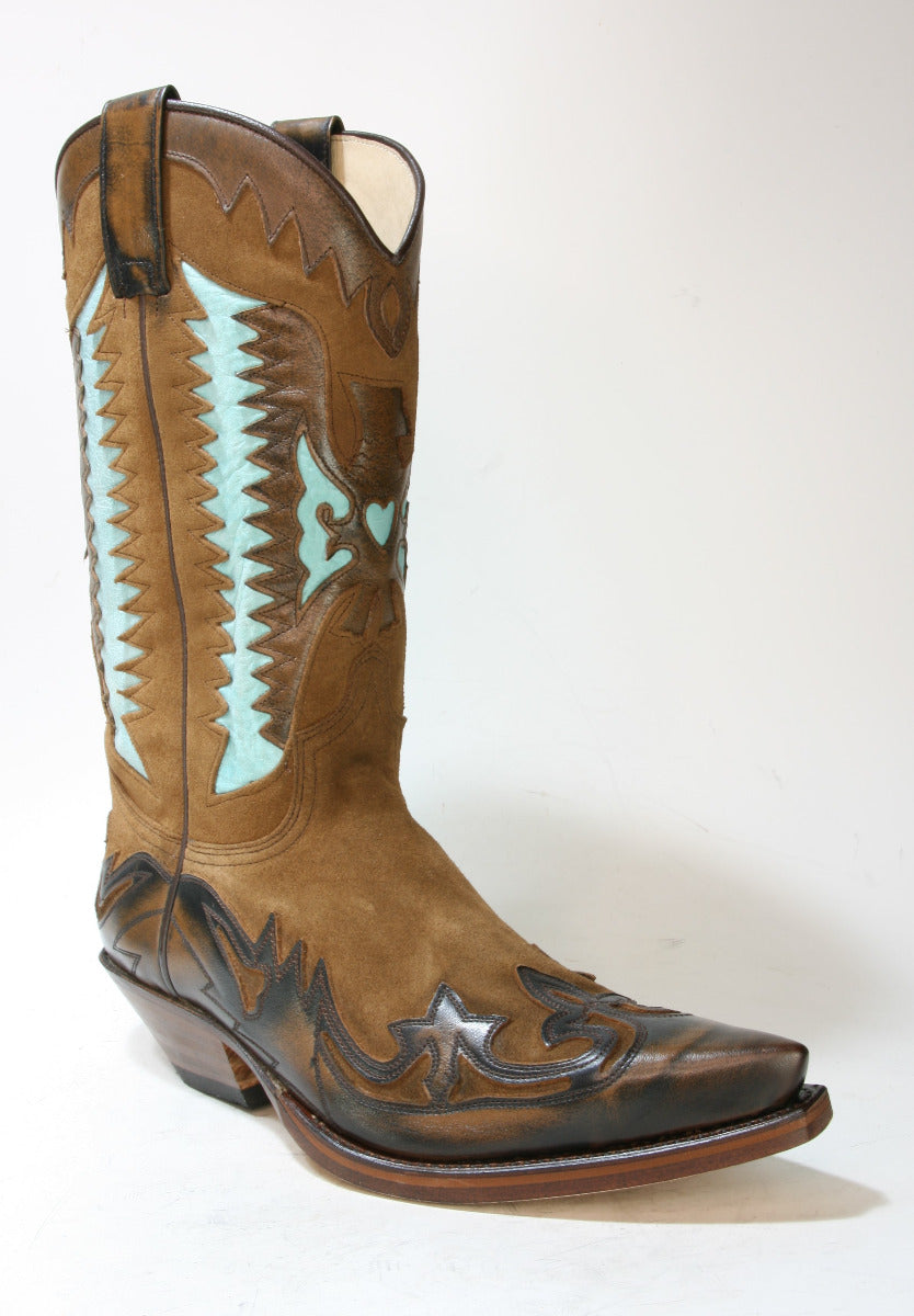 3840 Sendra Cowboystiefel Natur Antic Jacinto Serr. Kaleido