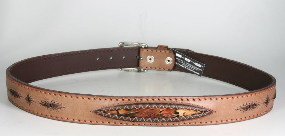 4069 Sancho Abarca Belt Marron Plumas