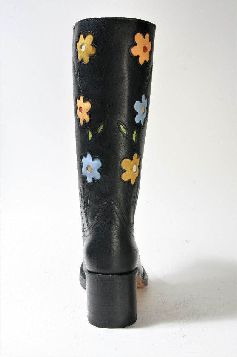 4755 Sendra Stiefel TOLEDO Negro Flowerpower
