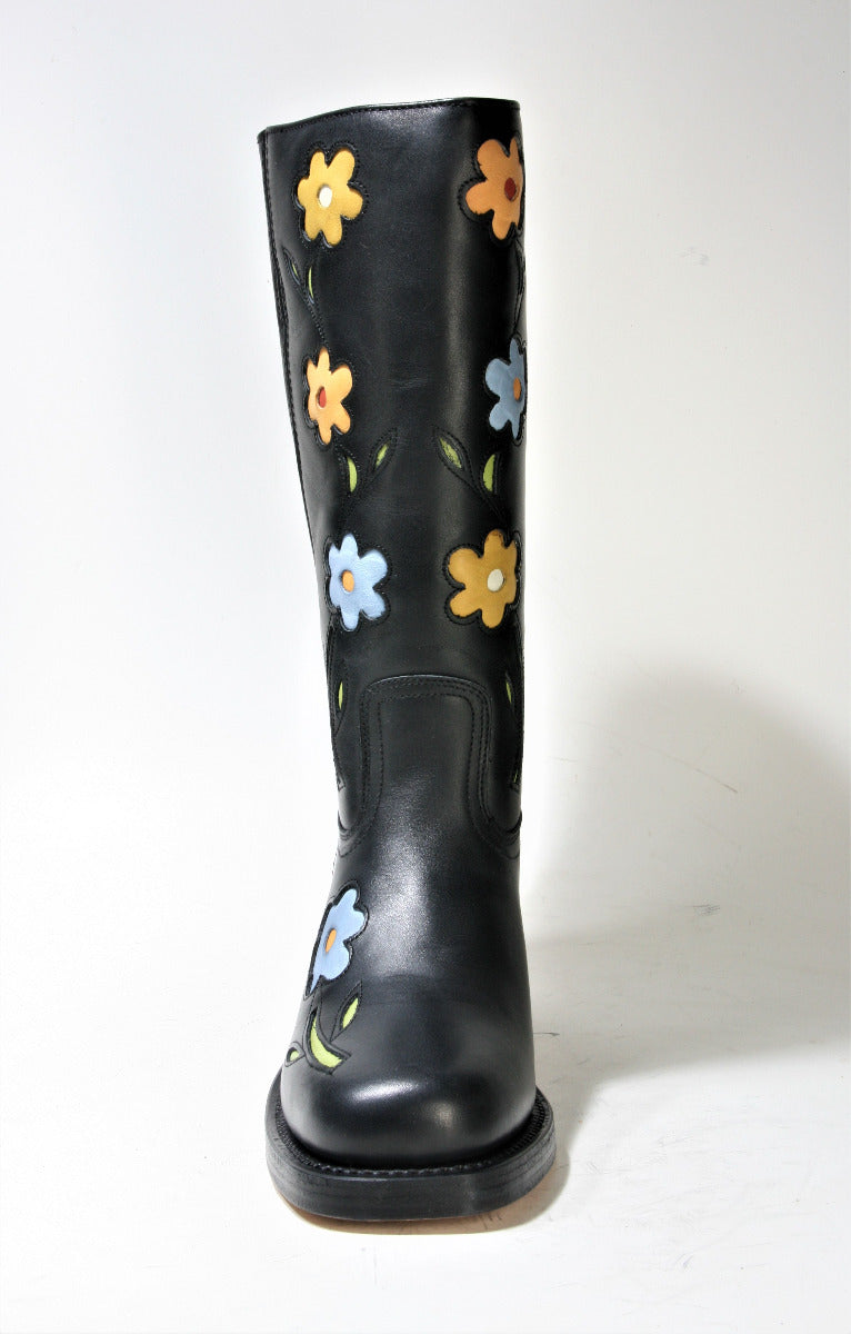 4755 Sendra Stiefel TOLEDO Negro Flowerpower