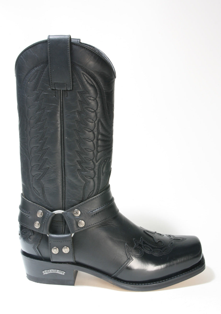 4980 Sendra Boots Bikerboots Flor. Negro Spr. Negro