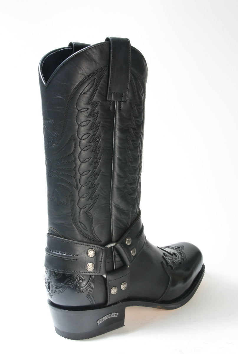4980 Sendra Boots Bikerboots Flor. Negro Spr. Negro