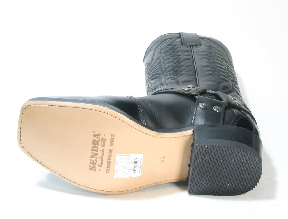 4980 Sendra Boots Bikerboots Flor. Negro Spr. Negro