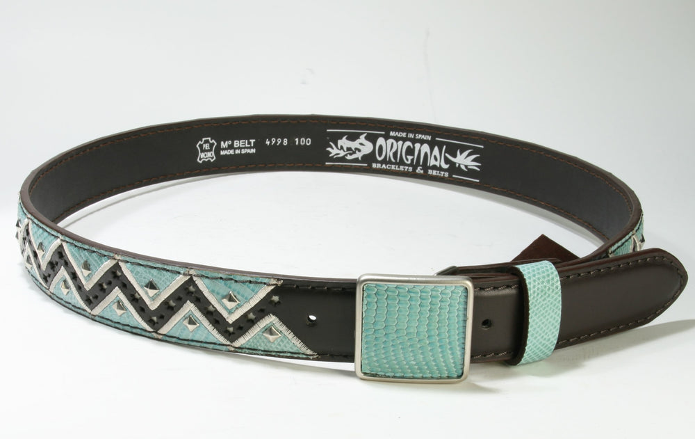 4998 Original Belts Belt Marron Lizard Turquoise