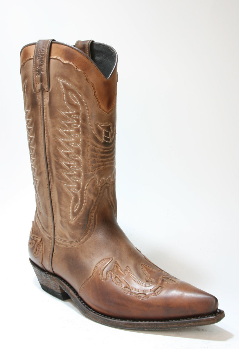 5119 Sancho Abarca Cowboystiefel Taupe Ecotan