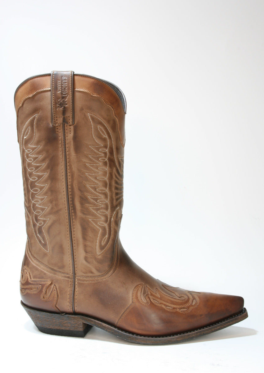 5119 Sancho Abarca Cowboystiefel Taupe Ecotan