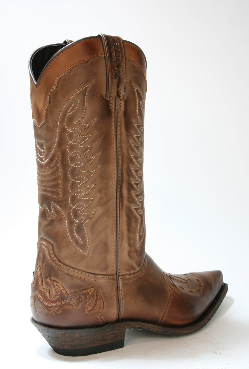 5119 Sancho Abarca Cowboystiefel Taupe Ecotan