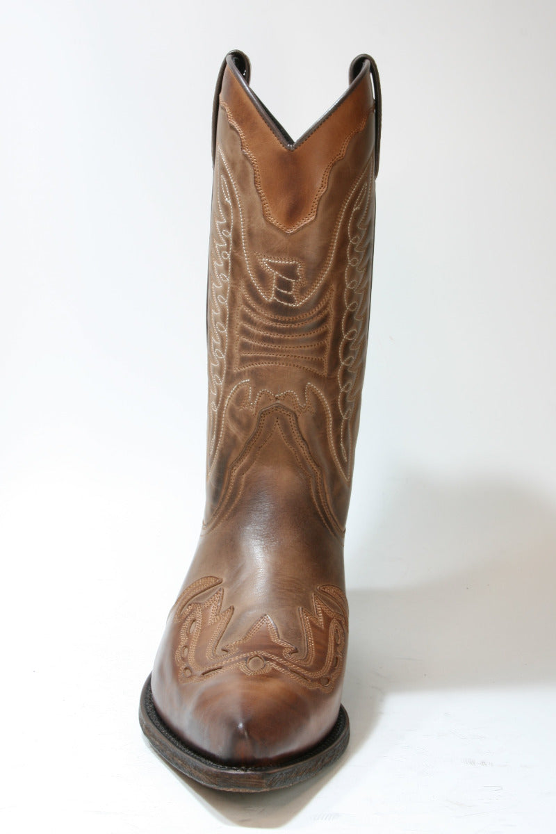 5119 Sancho Abarca Cowboystiefel Taupe Ecotan