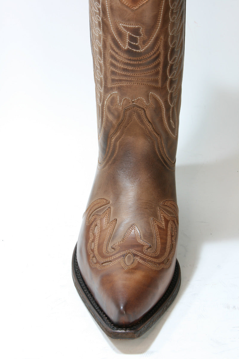 5119 Sancho Abarca Cowboystiefel Taupe Ecotan