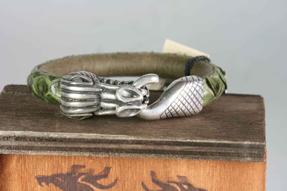 513 Leather strap Python Verde