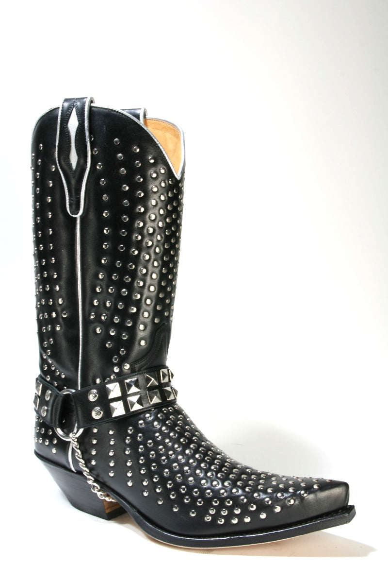 5421 Cowboystiefel Sendra schwarz mit Nieten
