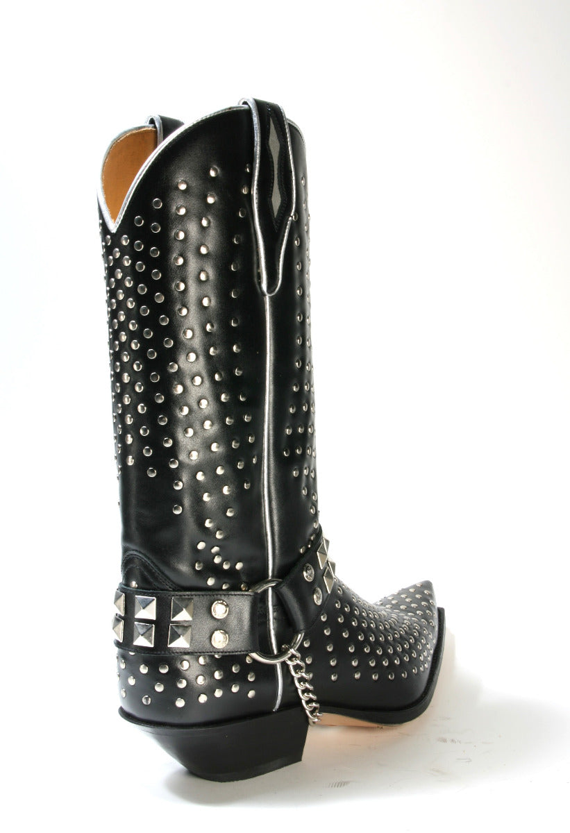 5421 Cowboystiefel Sendra schwarz mit Nieten