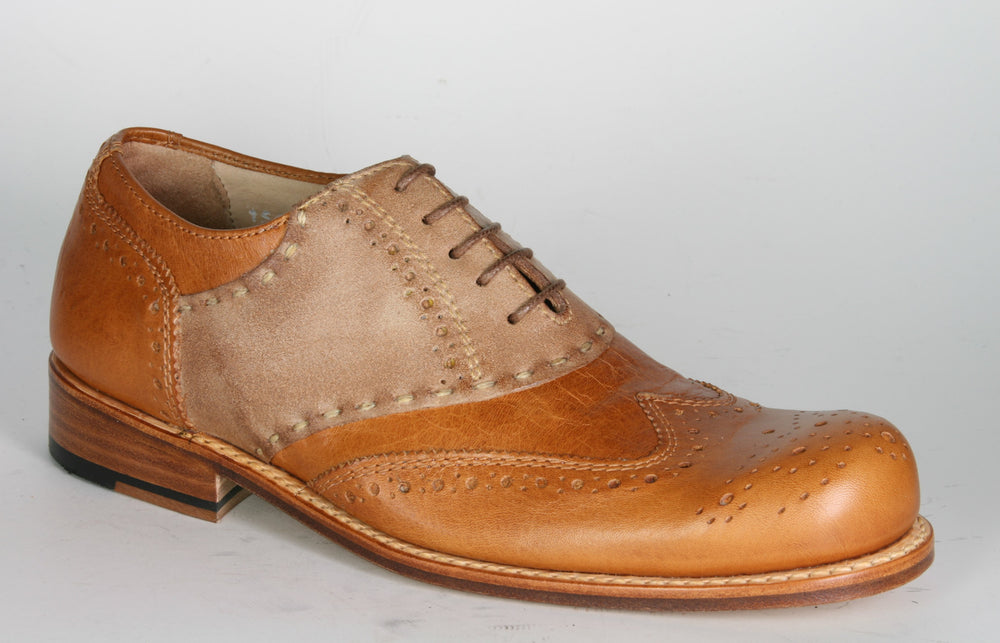 6001 Hobo Halbschuhe Saddleshoe Caramel Safari Brushed