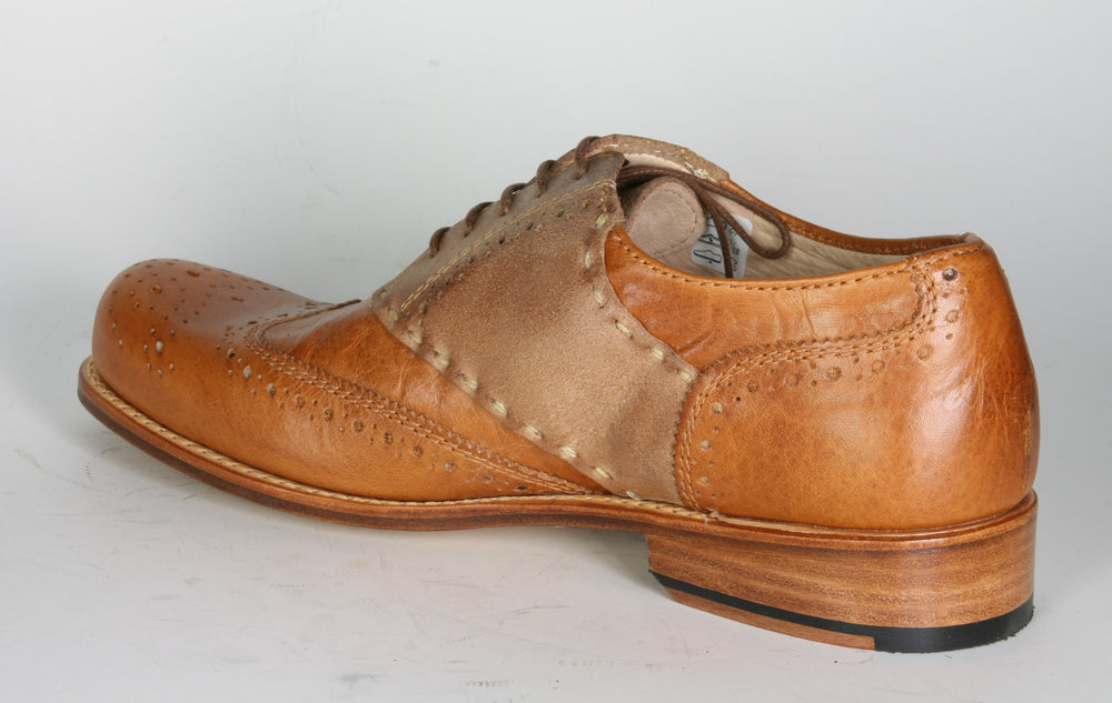 6001 Hobo Halbschuhe Saddleshoe Caramel Safari Brushed