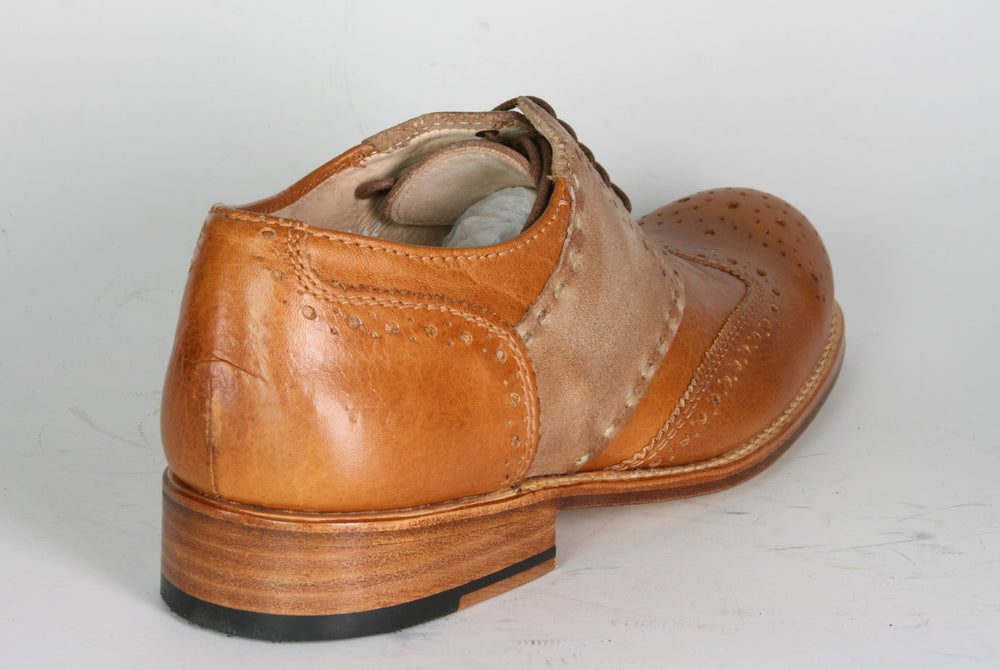 6001 Hobo Halbschuhe Saddleshoe Caramel Safari Brushed