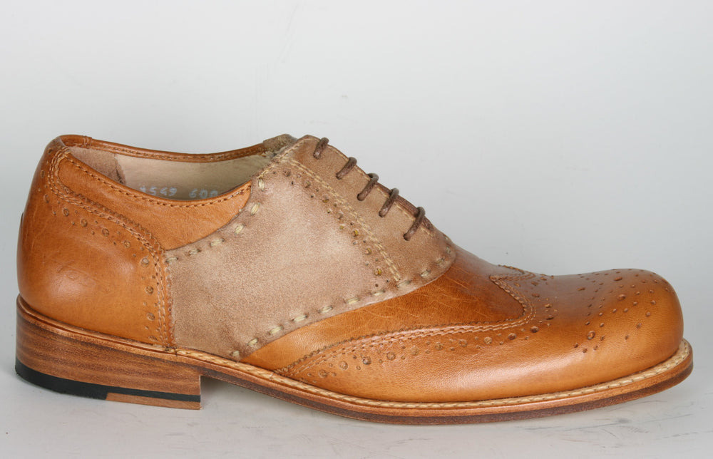 6001 Hobo Halbschuhe Saddleshoe Caramel Safari Brushed