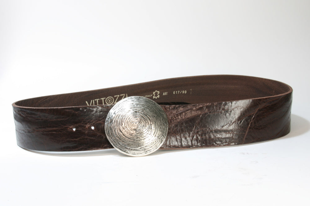617 Vittozzi Breiter Gürtel 6cm Guai Braun