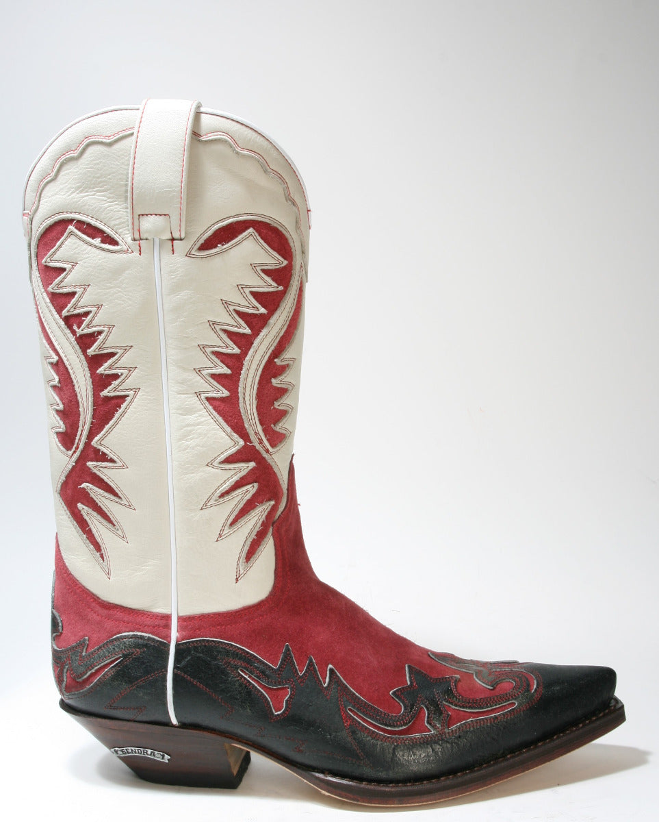 6480 Sendra Cowboystiefel Barbados Negro Chap Bianco