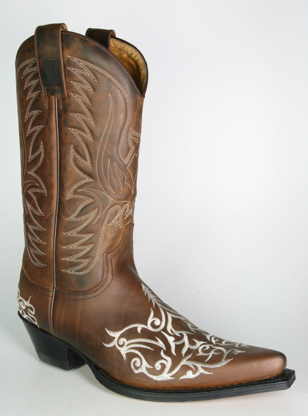 6754 Sendra Cowboystiefel braun Stickung