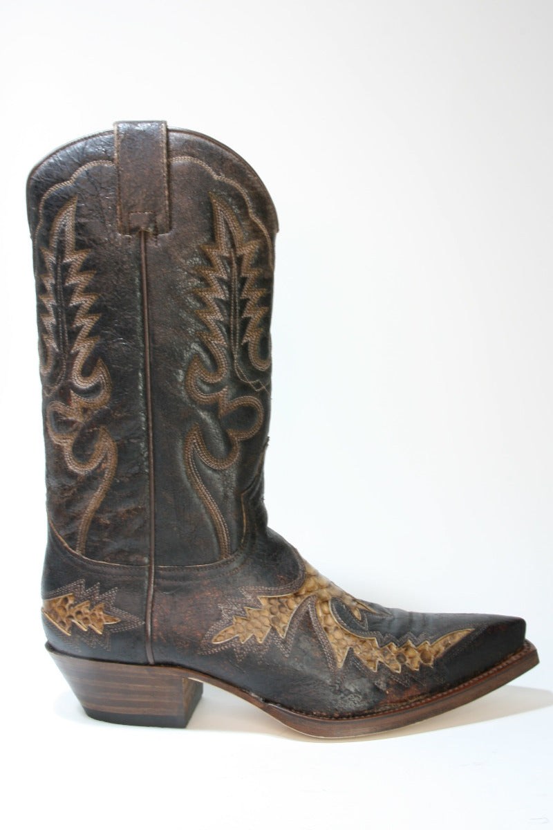 6821 Sendra Cowboy Boots Barbados Python Brown