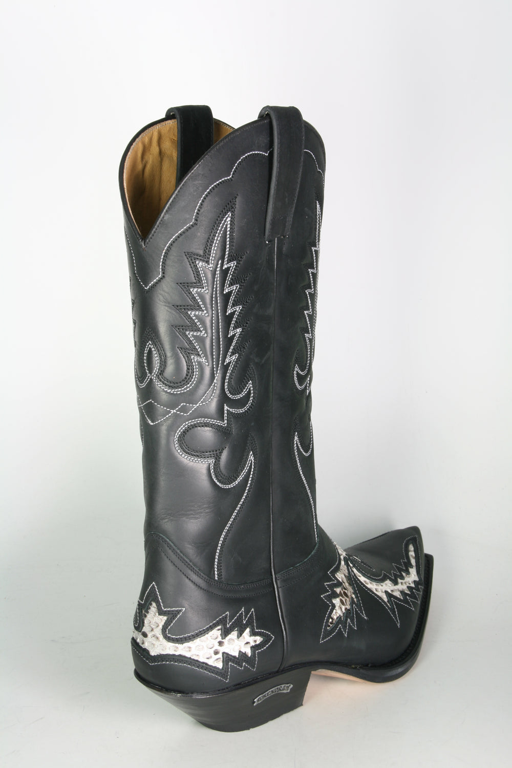 6867 Sendra Cowboy Boots Negro Python Natural