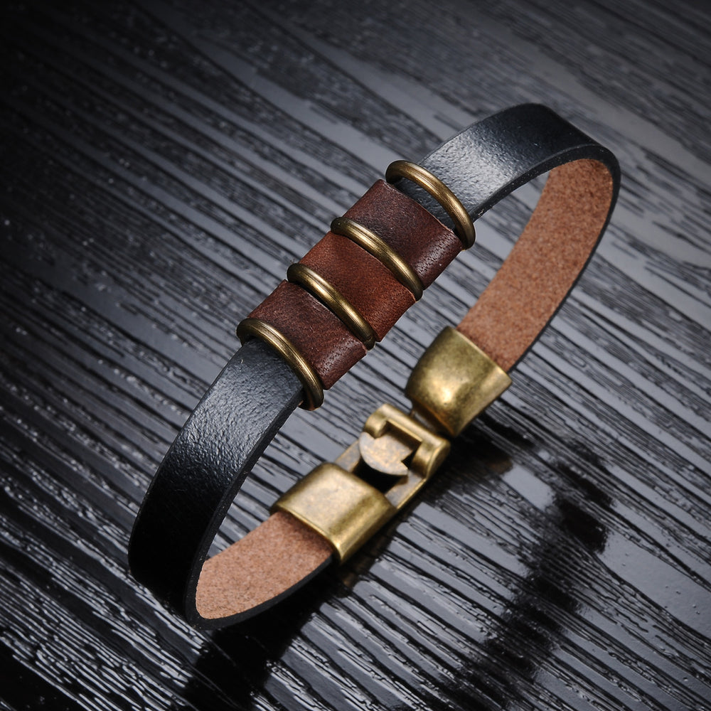 LB138 Leather Strap Black Brown