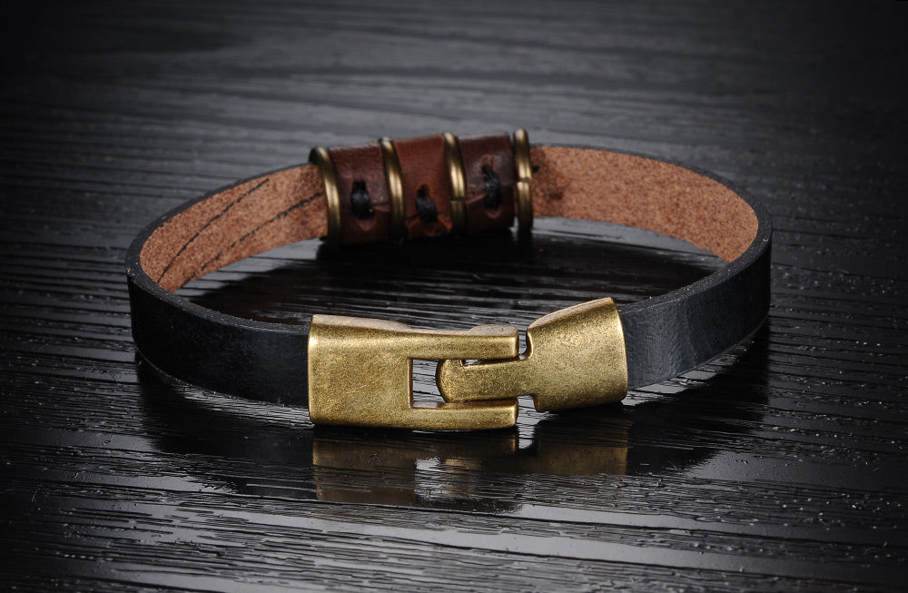 LB138 Leather Strap Black Brown