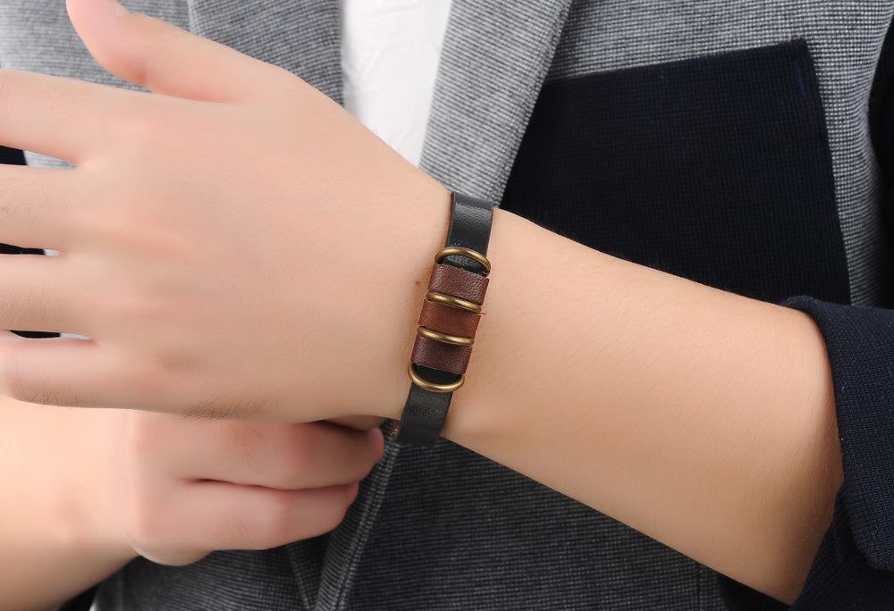LB138 Leather Strap Black Brown