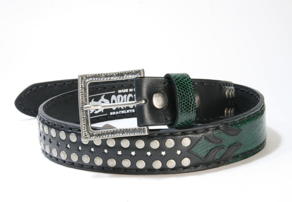 7304 Original Belts Belt Negro Iguana Verde
