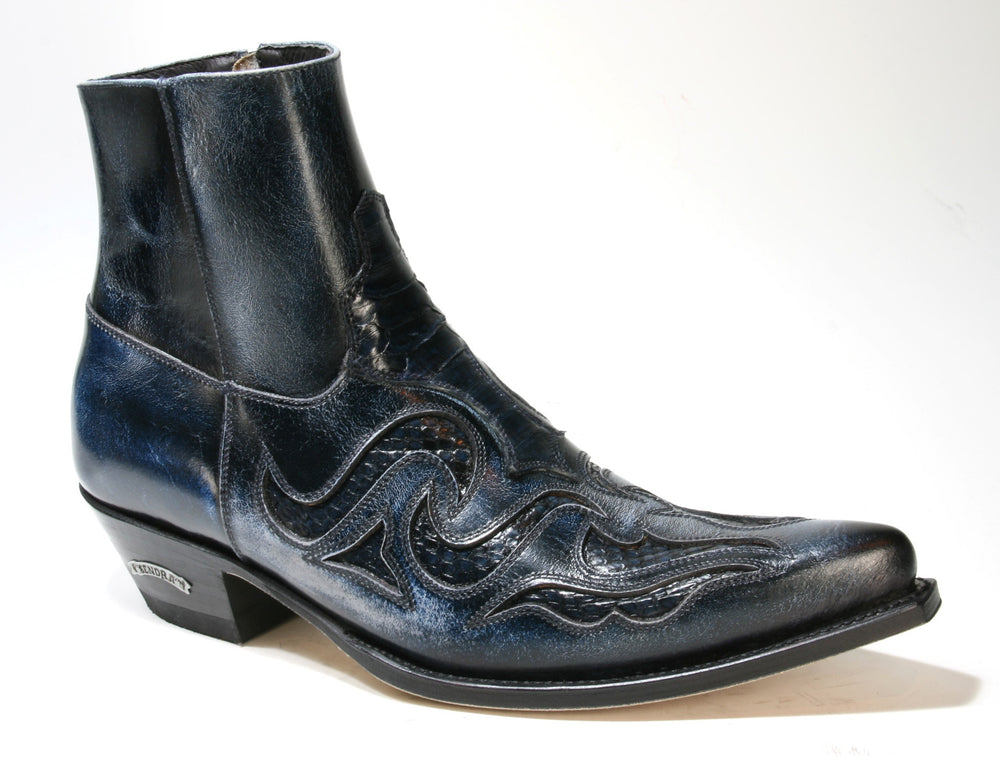 7482 Sendra ankle boots JAVI Denver Azul Dark Dirty Python