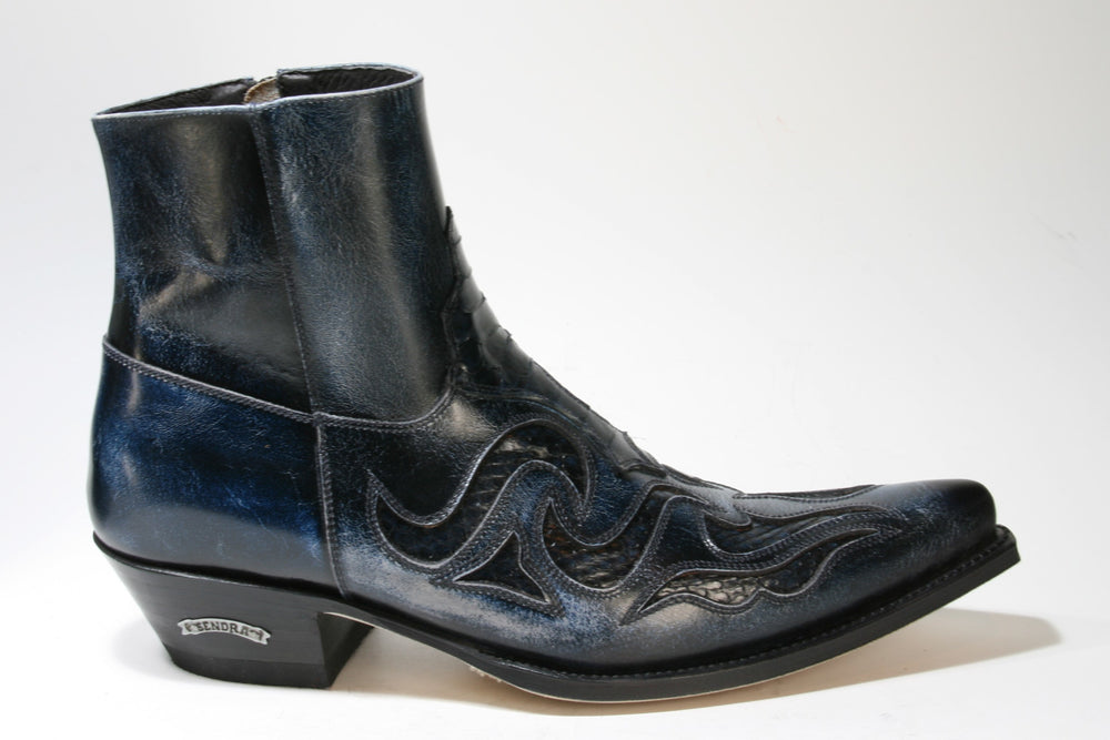 7482 Sendra ankle boots JAVI Denver Azul Dark Dirty Python