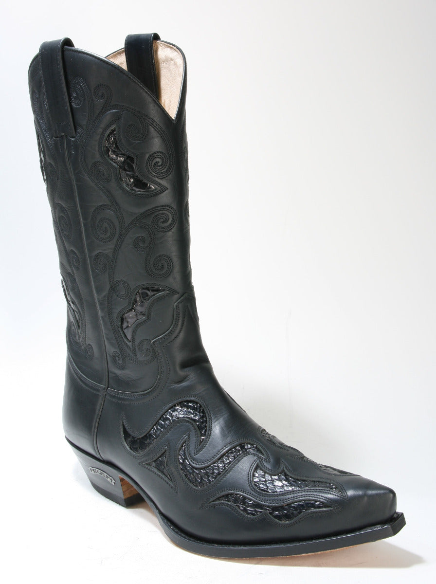 7490 Sendra Cowboy Boots Negro Python Negro