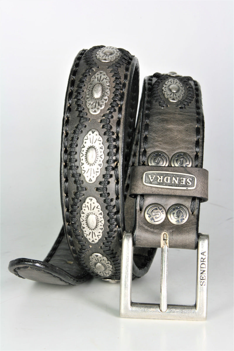 7606 Sendra Leather Belt Anthracite