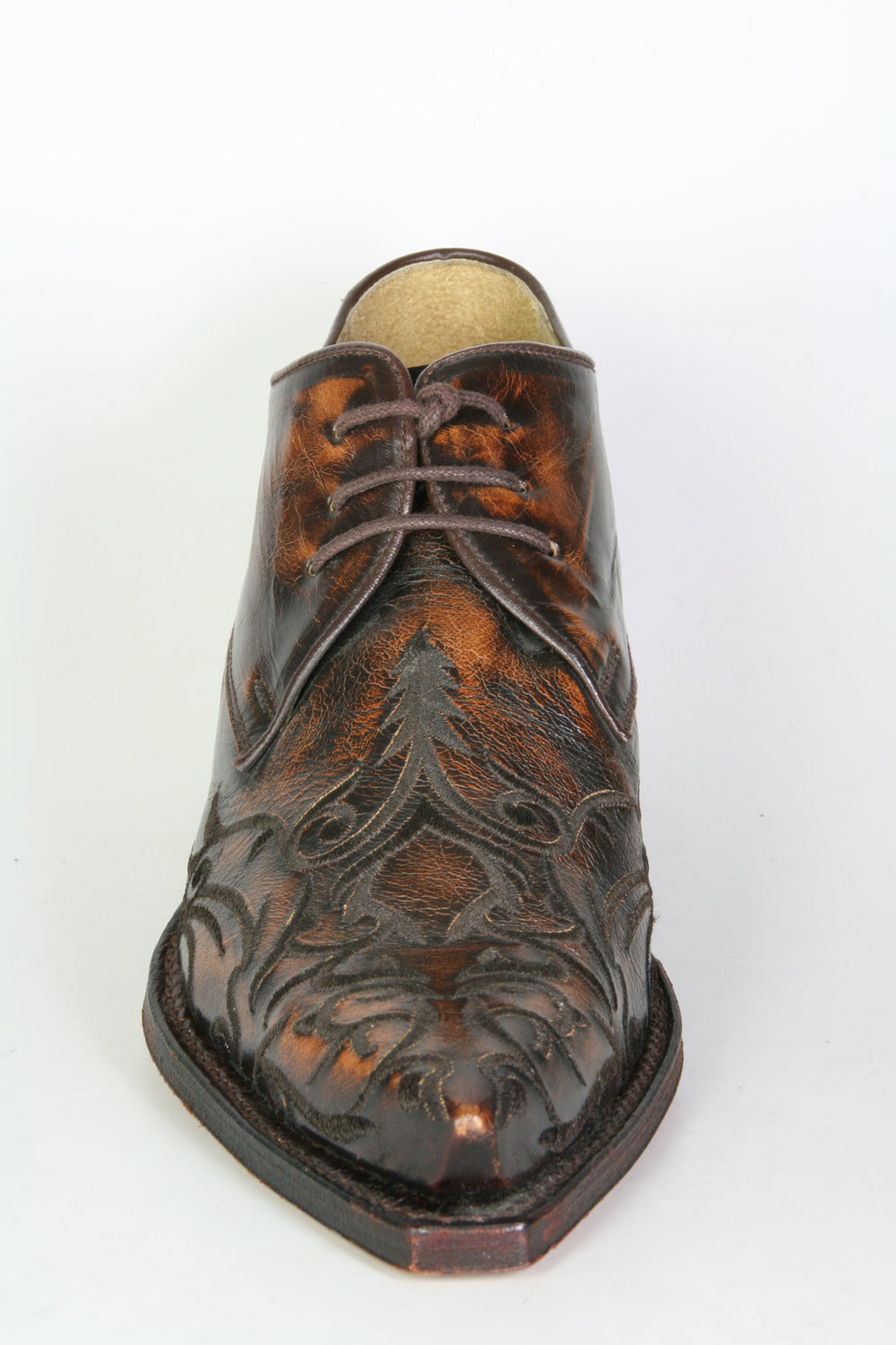 7650 Sendra lace-up shoes Britnes Flo. Marron embroidery