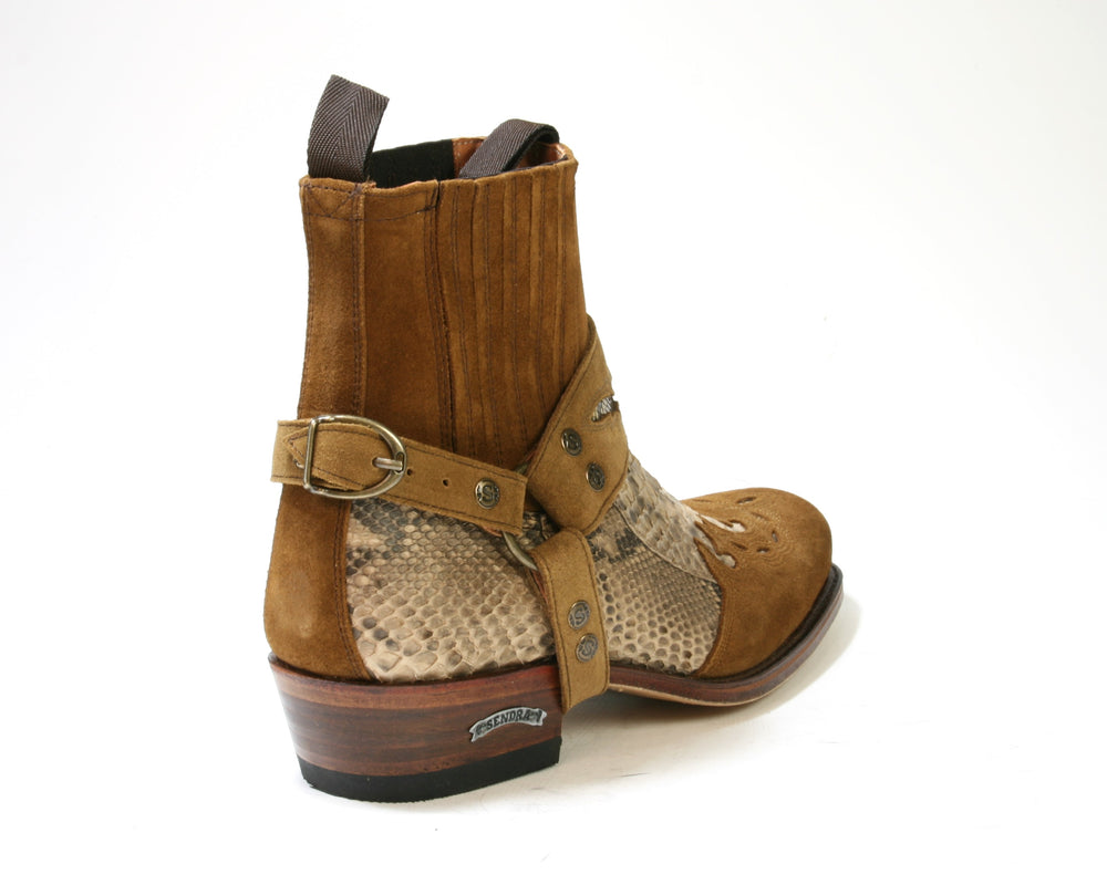 7811 Sendra Bikerboots Daino Python Camel