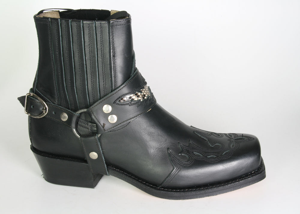 7811 Sendra Bikerboots STRONG Negro Flamme