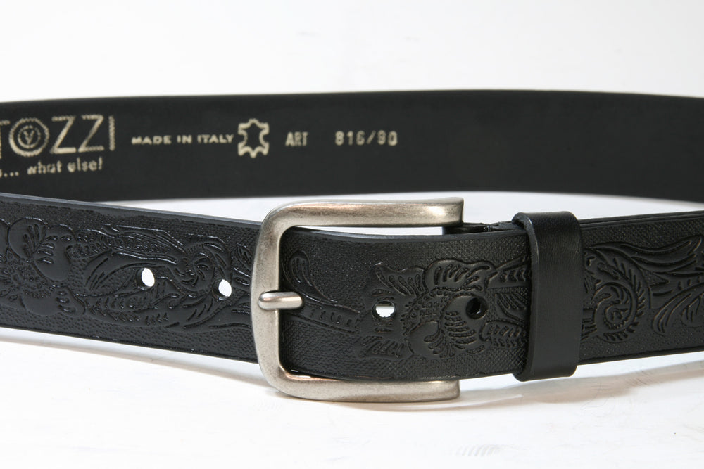 816 Vittozzi Gürtel Black Floral