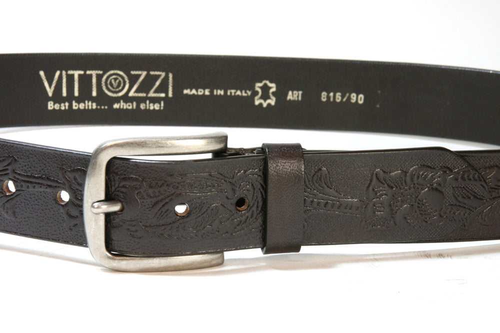 816 Vittozzi Gürtel Brown Floral