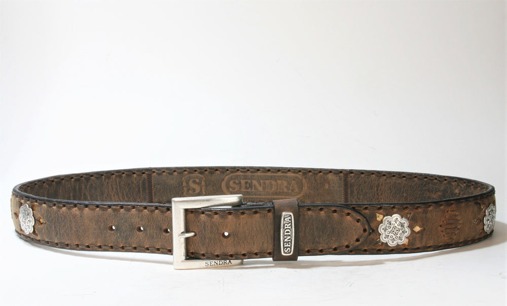 8277 Sendra leather belt Mad Dog Tang with conchos