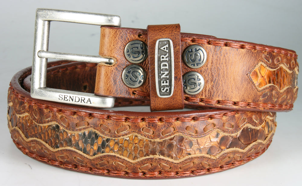 8347 Sendra Belt Evolution Tan Python Cuero
