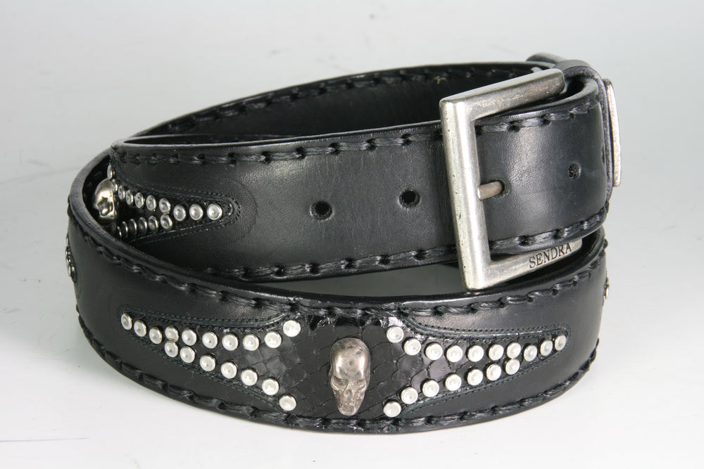 8580 Sendra belt black skull