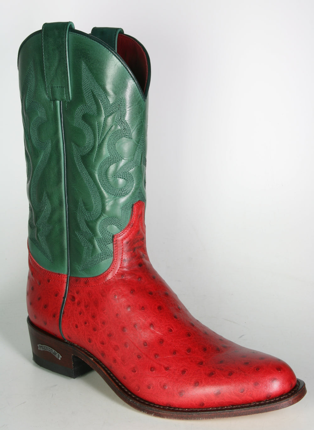 8589 Sendra Cowboystiefel LAZO Avestruz Imi. Rojo Verde